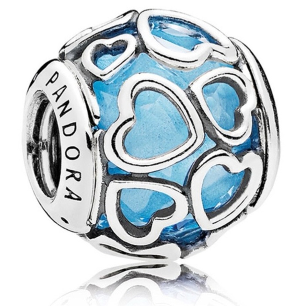 Encased In‎ Love Charm Blue Crystal Retired Sterling Silver 792036NBS
